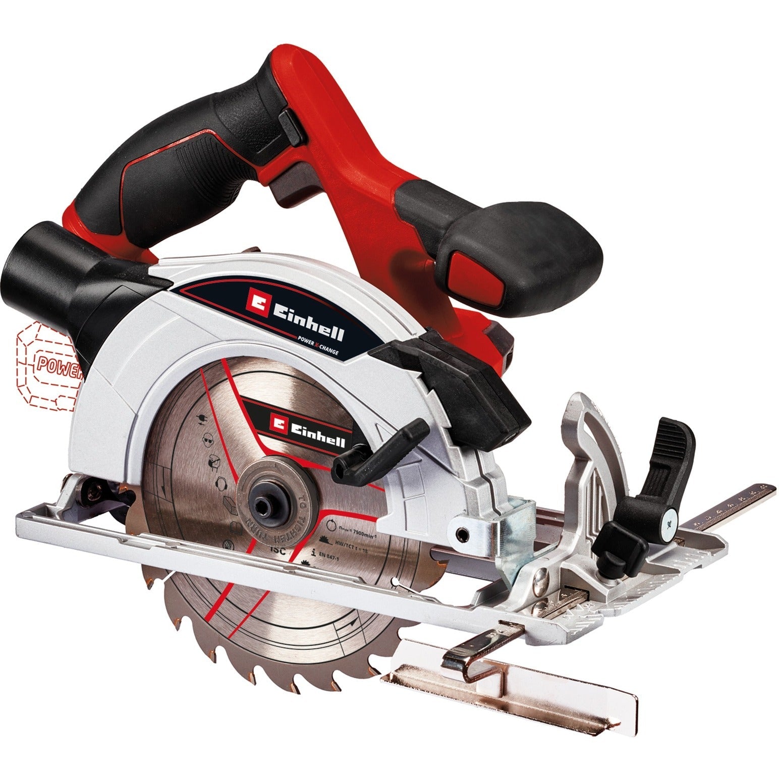 Einhell TE-CS 18 165-1 Li Solo Cordless Circular Saw (Red, Black, Battery and Charger not included)-0