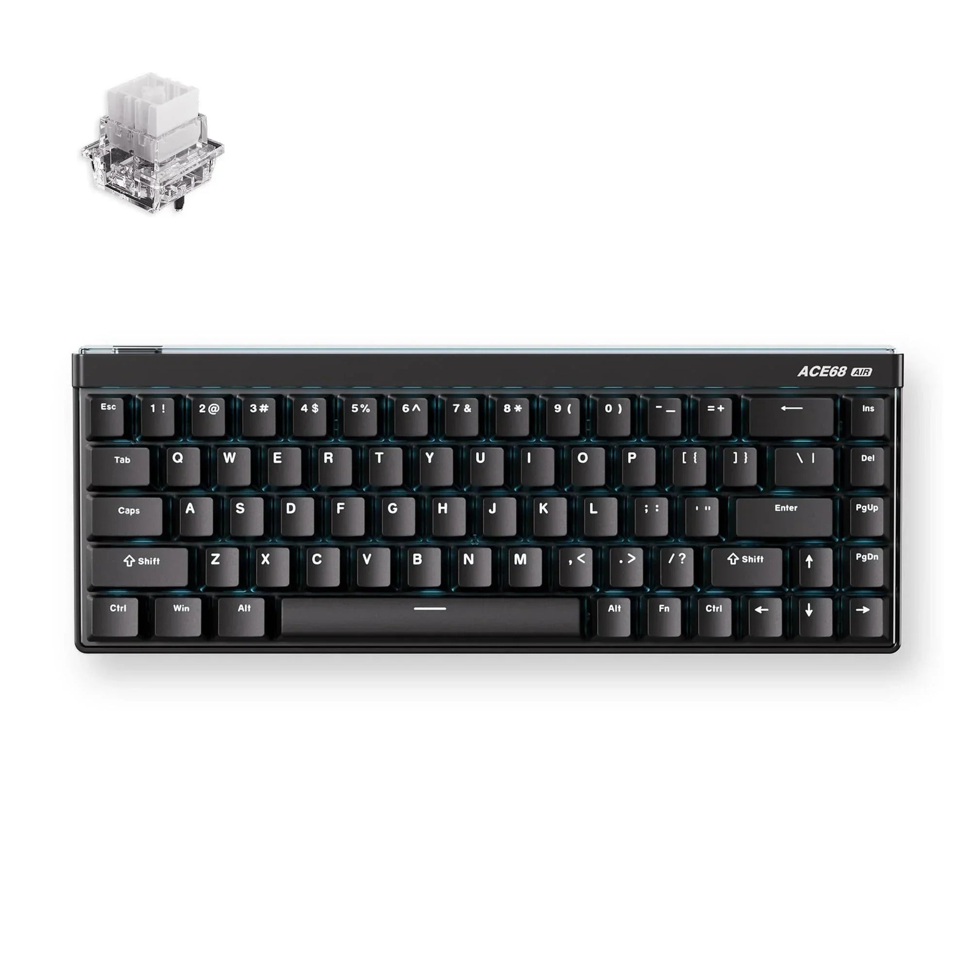 Mchose Ace 68 Air Hall Effect Magnetic Switch Gaming Keyboard (black, US layout (qwerty), Mount Tai GT HE, 65%, RGB, hot-swappable, PBT keycaps, USB-C, Hall effect sensor)-0