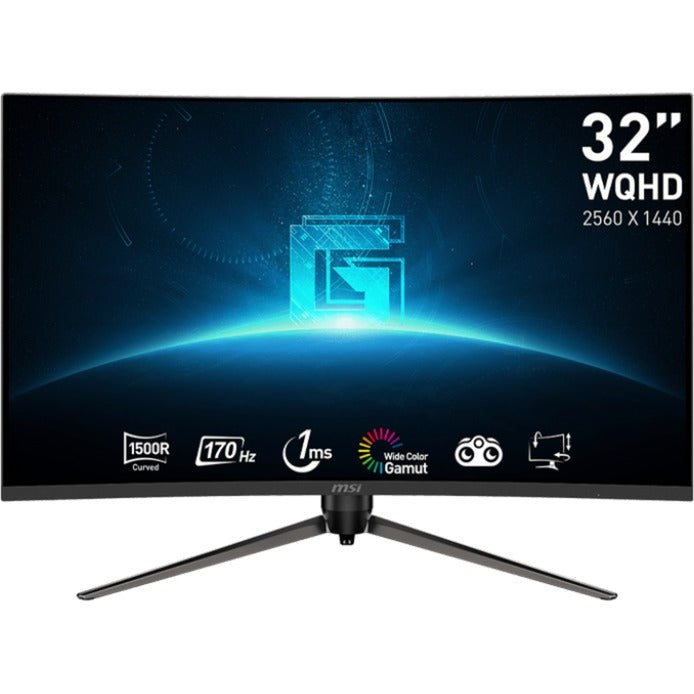 MSI G32CQ5P 31.5 Curved Gaming Monitor (Black, 2x HDMI, DisplayPort, 170 Hz)-0