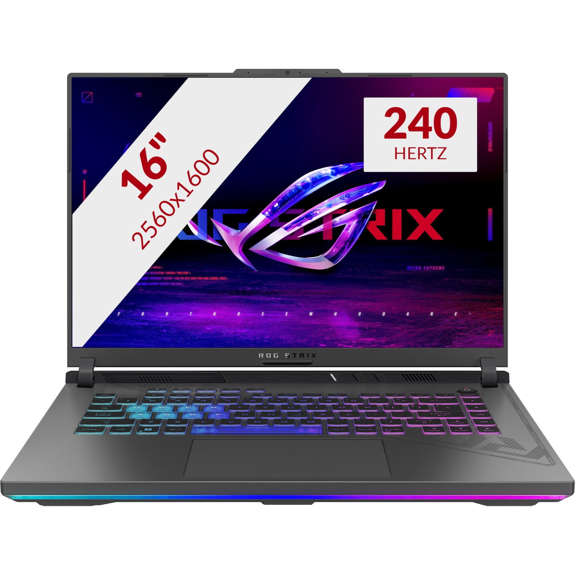 ASUS rog strix g16 g614pp-s5032w 16" gaming laptop (grijs | r9 8940hx | rtx 5070 | 16 gb | 1 tb ssd)-0