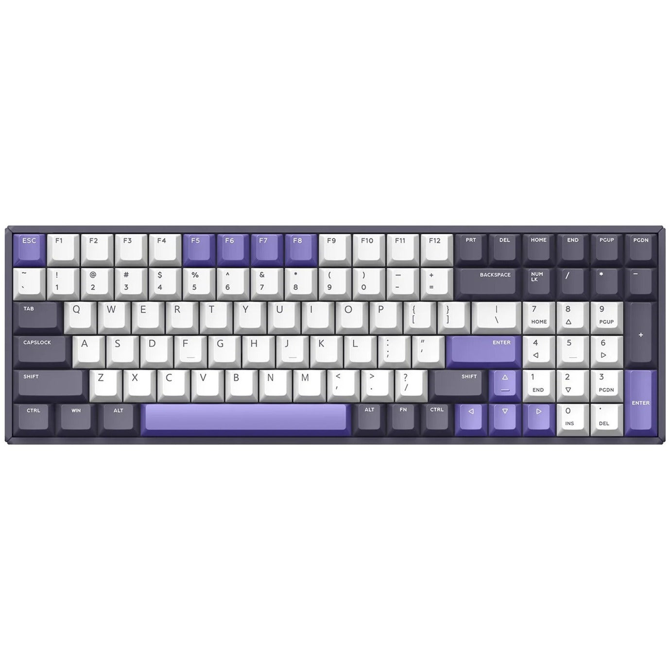 Iqunix f97 lavandin wireless mechanical keyboard, gaming keyboard (lavender, US layout, Cherry MX Brown, RGB LEDs, 96%, hot-swappable, PBT, 2.4ghz | Bluetooth 5.1 | USB-C)-0