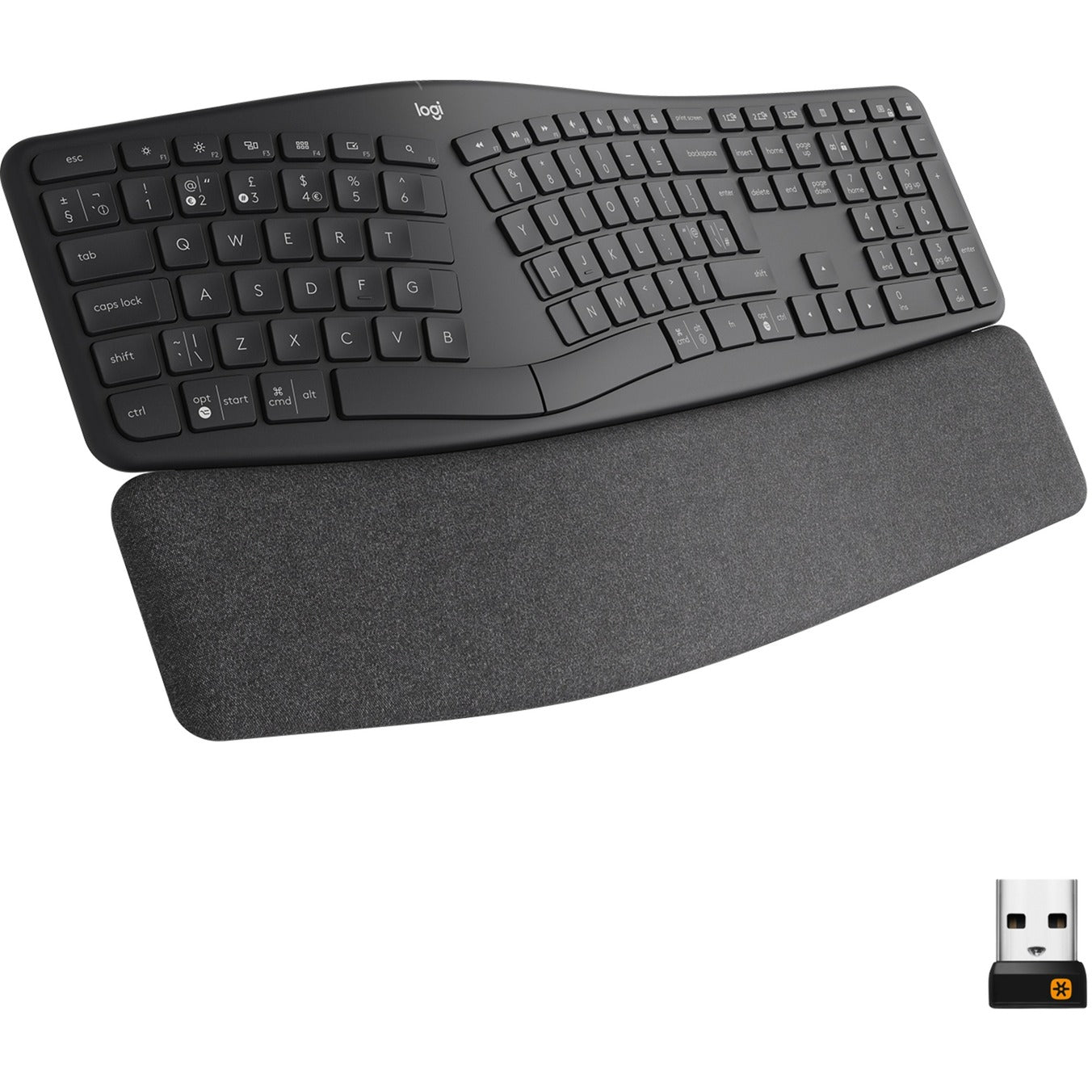 Logitech K860 Ergo keyboard, keyboard (black, Bluetooth, US International ISO)-0