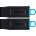 Kingston datatraveler exodia 64 gb 2 pack usb-stick (zwart/turquoise, 2 stuks, dtx/64gb-2p)-0