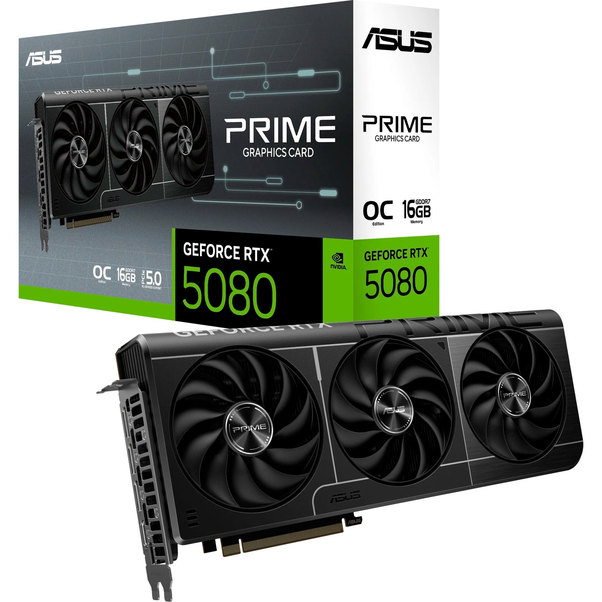 Asus Prime GeForce RTX 5080 OC Graphics Card (3x DisplayPort, 1x HDMI)-0