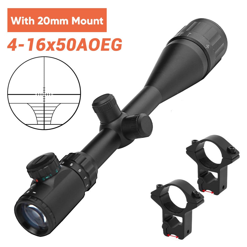 6-24x50 Tactical Rifle Scope Red & Green Cross Airsoft