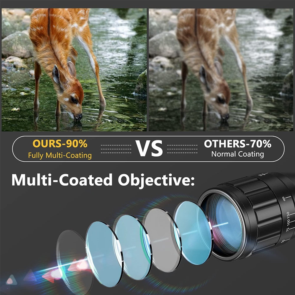 6-24x50 Tactical Rifle Scope Red & Green Cross Airsoft