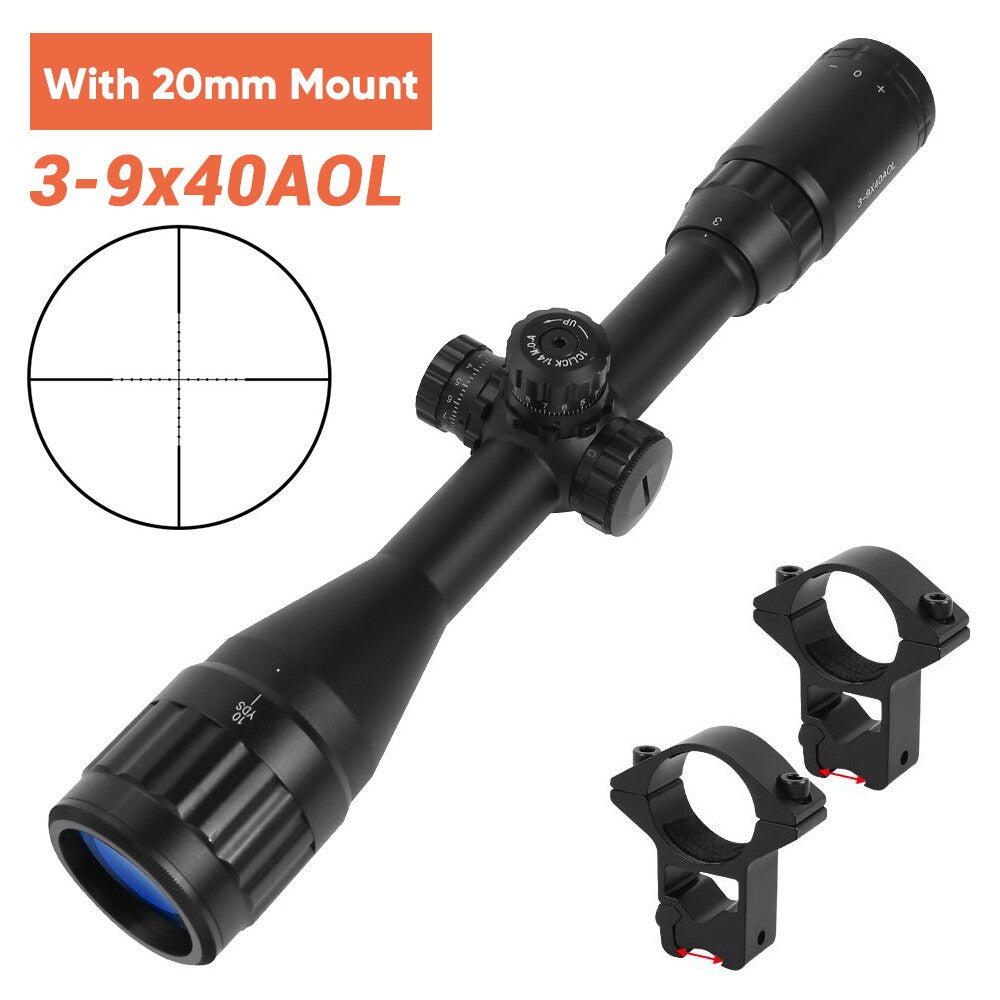 6-24x50 Tactical Rifle Scope Red & Green Cross Airsoft