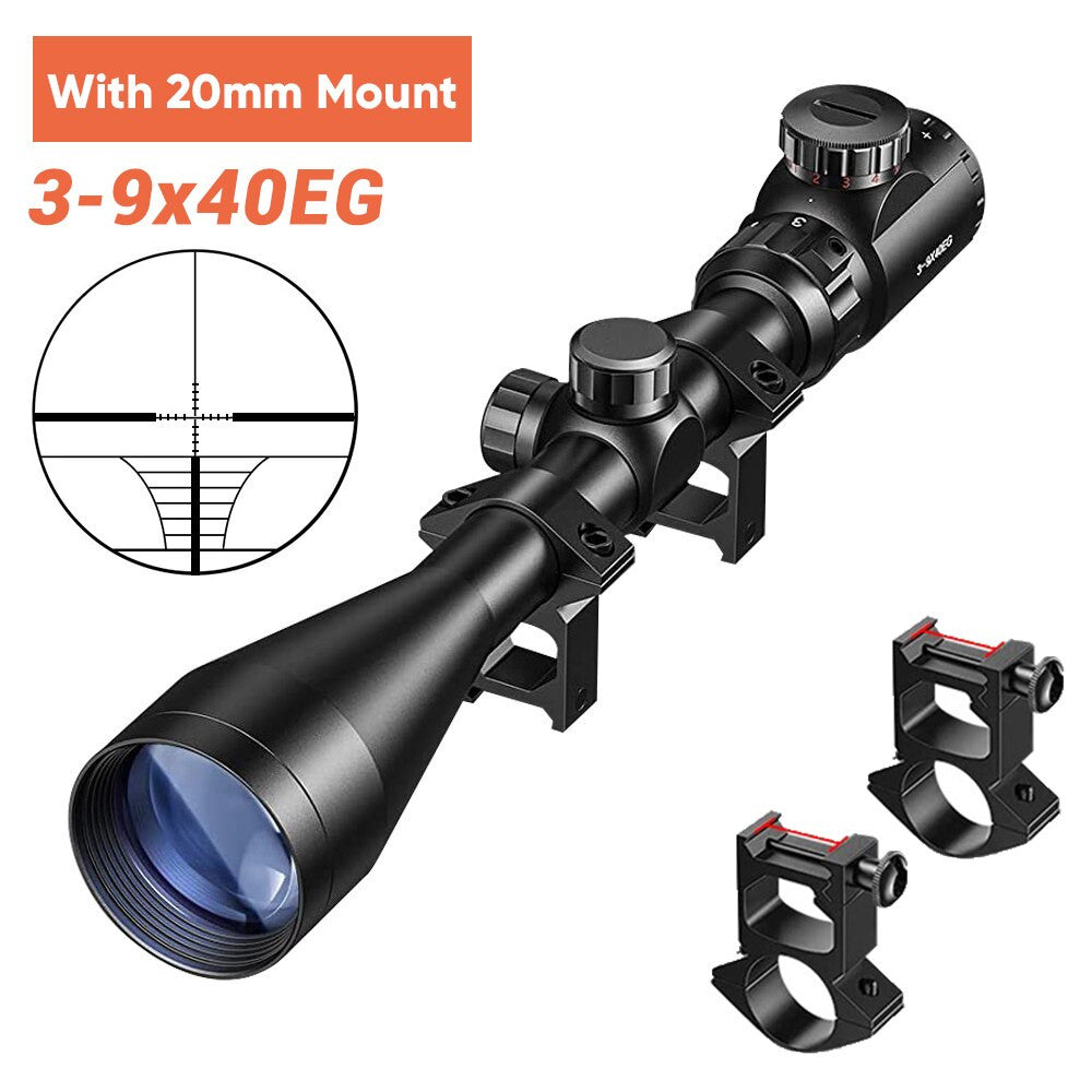 6-24x50 Tactical Rifle Scope Red & Green Cross Airsoft