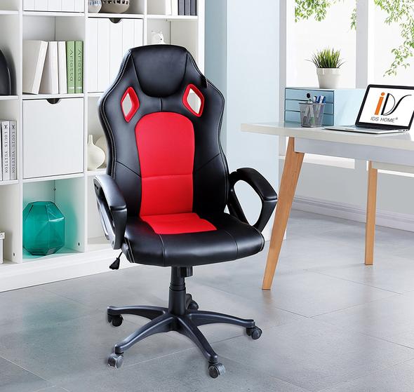 Gamer szék több színben - basic-színes háttámla, piros-1