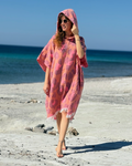Women's Changing Poncho Neon Safari Camel & Rose – Jacquard Cotton-0