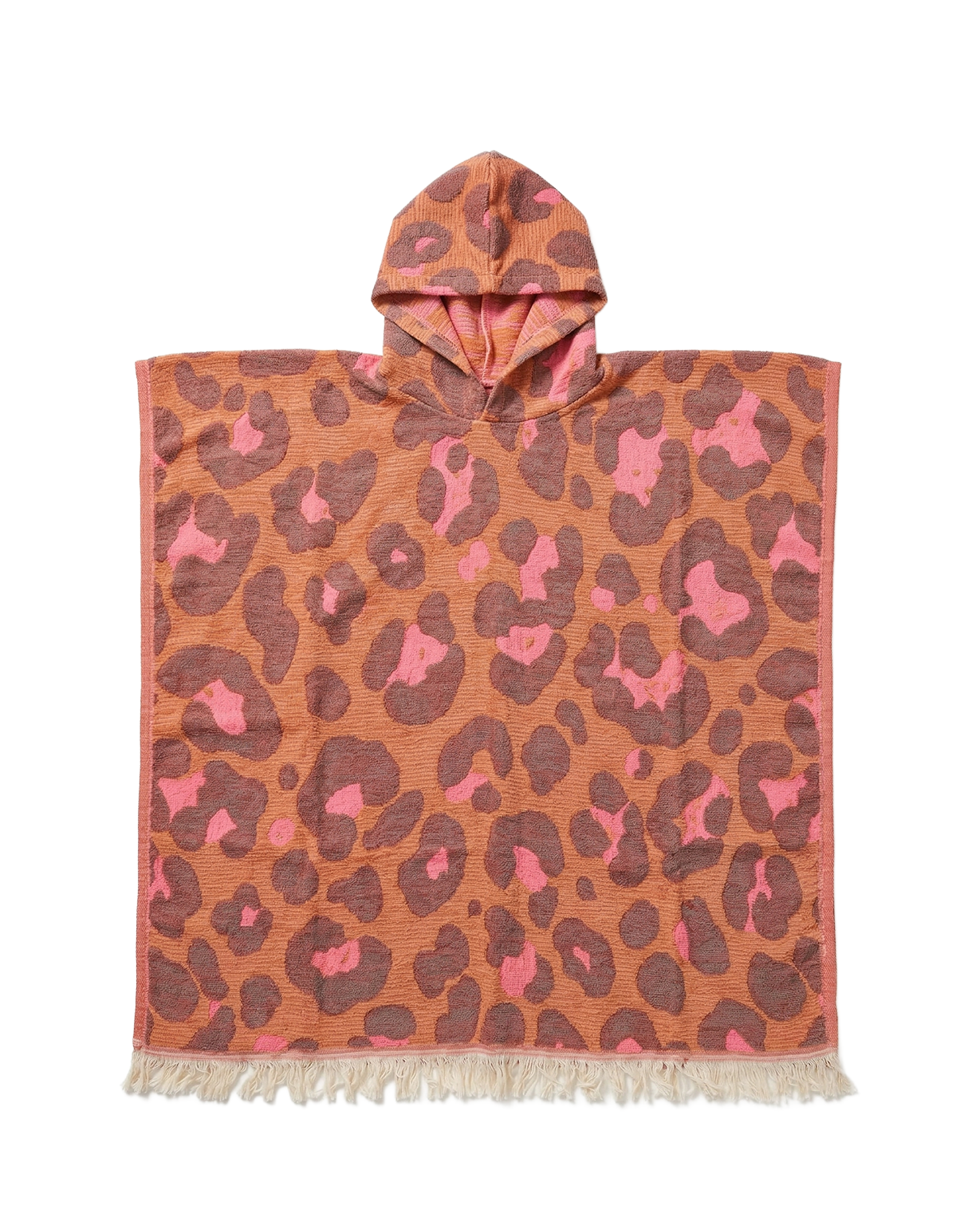 Women's Changing Poncho Neon Safari Camel & Rose – Jacquard Cotton-2