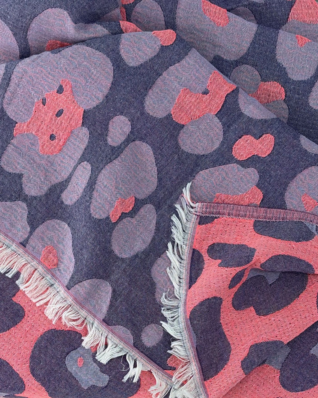 Women's Changing Poncho Neon Safari Lavender & Coral – Jacquard Cotton-3