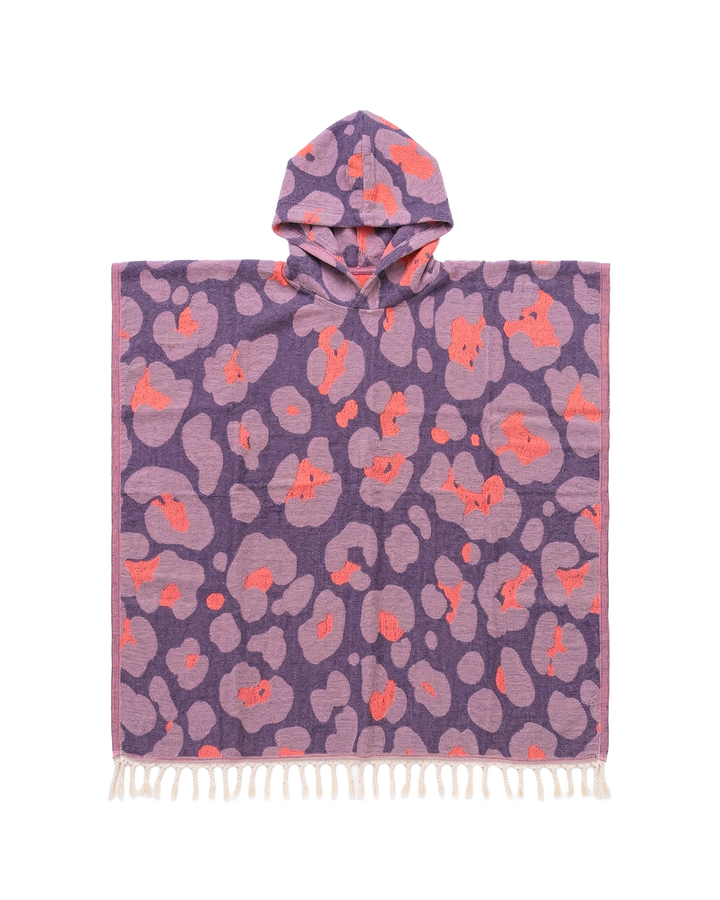 Women's Changing Poncho Neon Safari Lavender & Coral – Jacquard Cotton-2