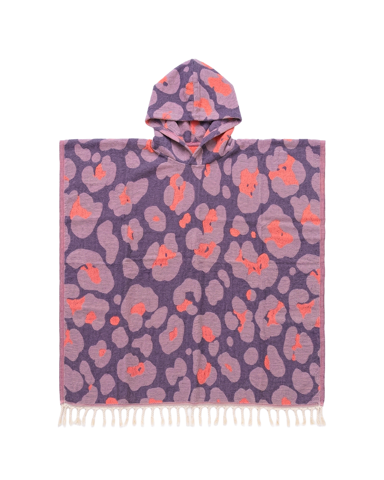 Women's Changing Poncho Neon Safari Lavender & Coral – Jacquard Cotton-2
