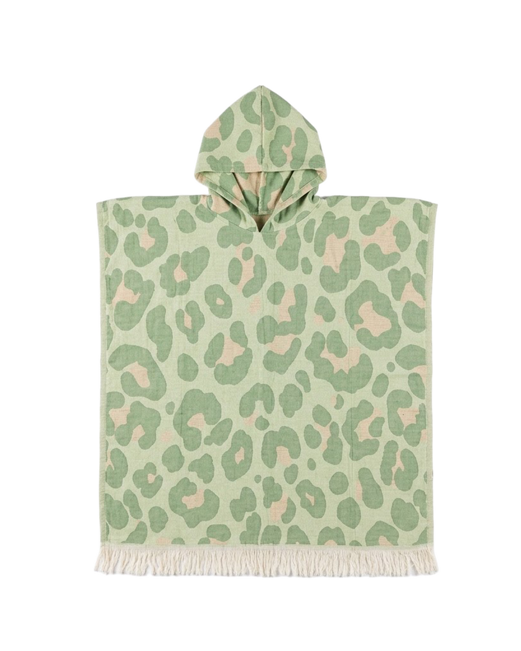 Women's Changing Poncho Neon Safari Sage & Blush – Jacquard Cotton-2