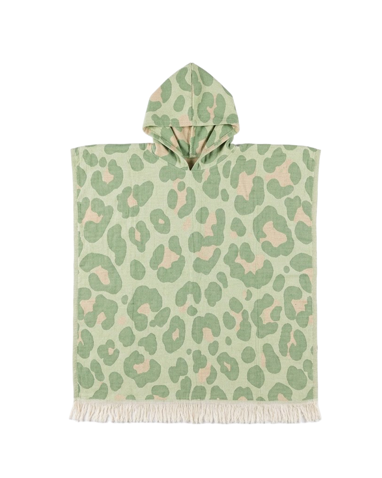 Women's Changing Poncho Neon Safari Sage & Blush – Jacquard Cotton-2