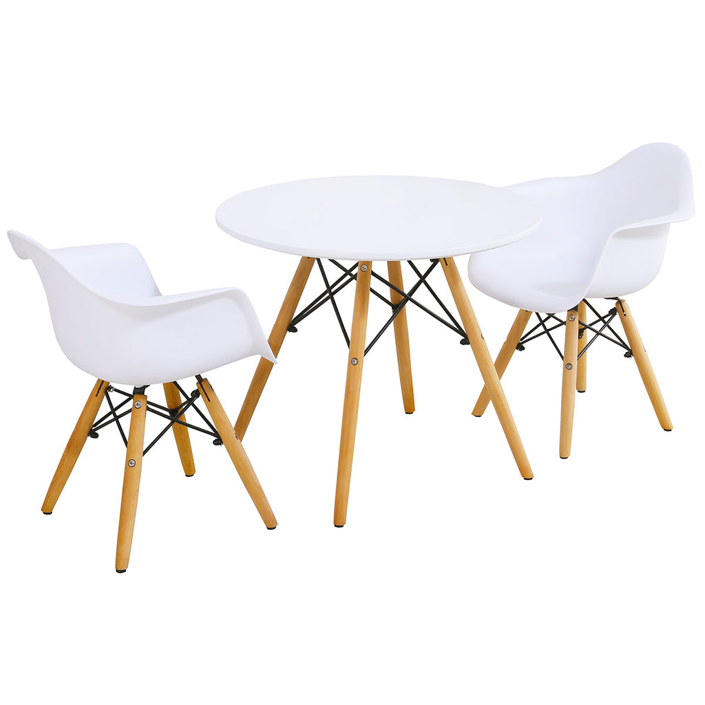 NNECW 3-Piece Kids Table and 2 Chairs Set for Learning & Activity & Dining