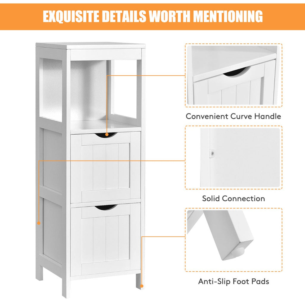 NNECW Freestanding Bathroom Floor Cabinet with 2 Removable Drawers