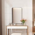 NNECW Bathroom Wall Mirror with Rounded Corner for Washroom-Black