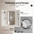 NNECW Bathroom Wall Mirror with Rounded Corner for Washroom-Golden