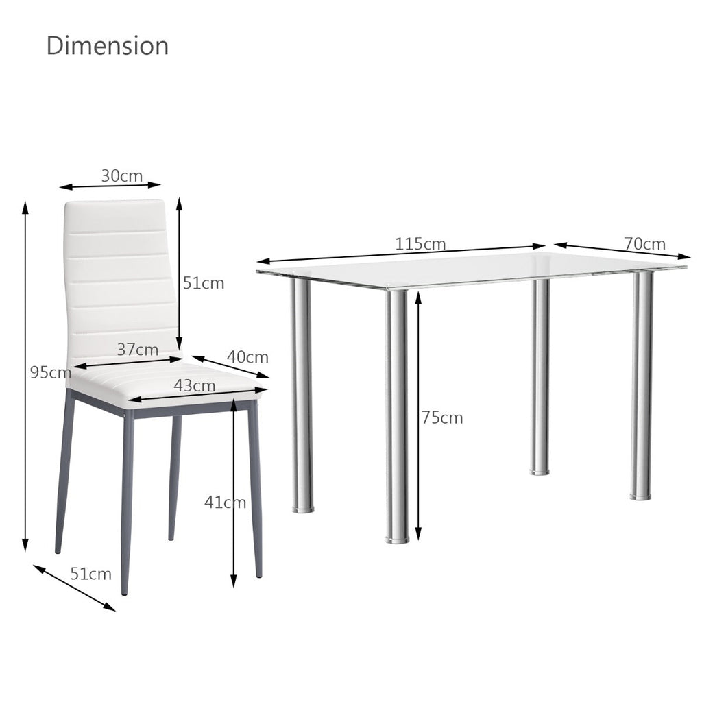 NNECW 5 Piece Dining Table Set with High Backrest Chair for Kitchen
