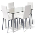 NNECW 5 Piece Dining Table Set with High Backrest Chair for Kitchen