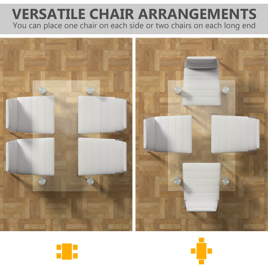 NNECW 5 Piece Dining Table Set with High Backrest Chair for Kitchen