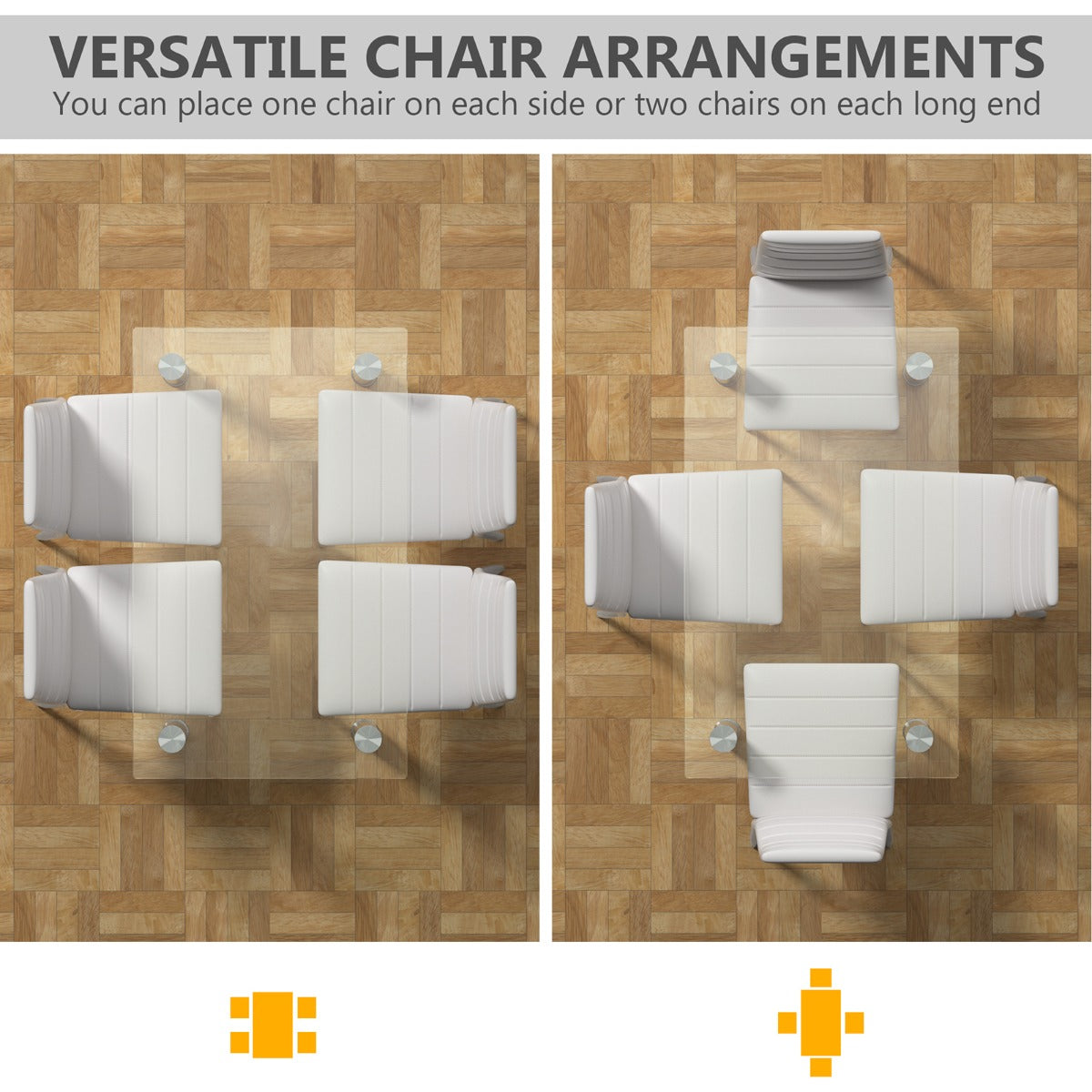 NNECW 5 Piece Dining Table Set with High Backrest Chair for Kitchen