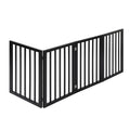 PaWz 4 Panels Wooden Pet Gate Dog Fence Black 600x 3MM-0