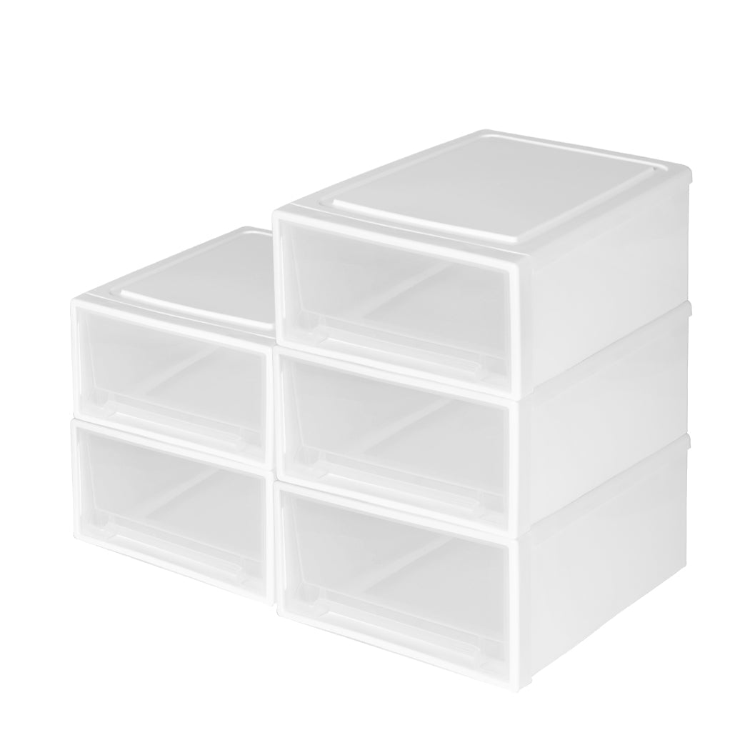 Large Storage Box Stackable Containers M 5PK Medium-0