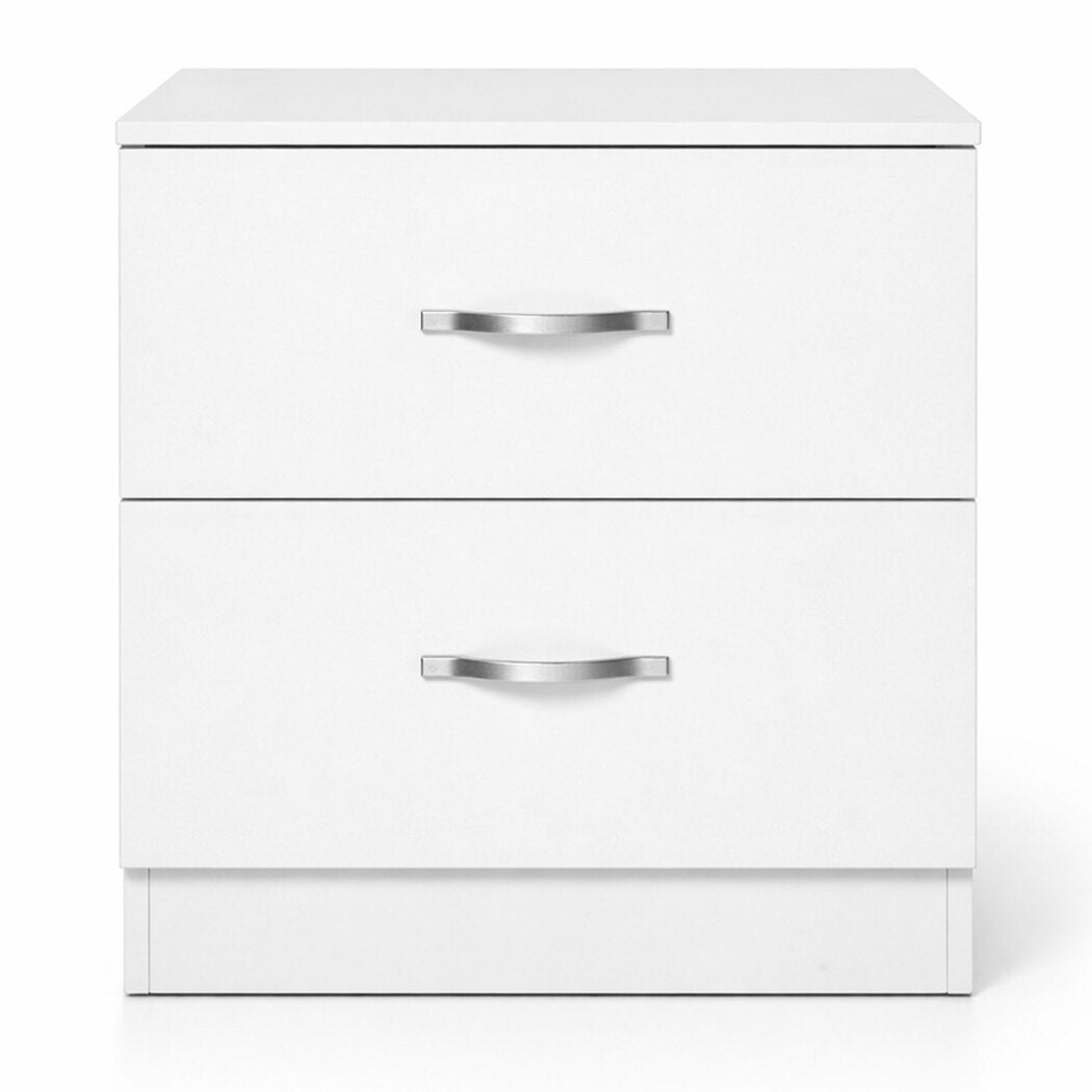 Levede Bedside Table Side Table 2 Drawers Storage Nightstand Bedroom Cabinet