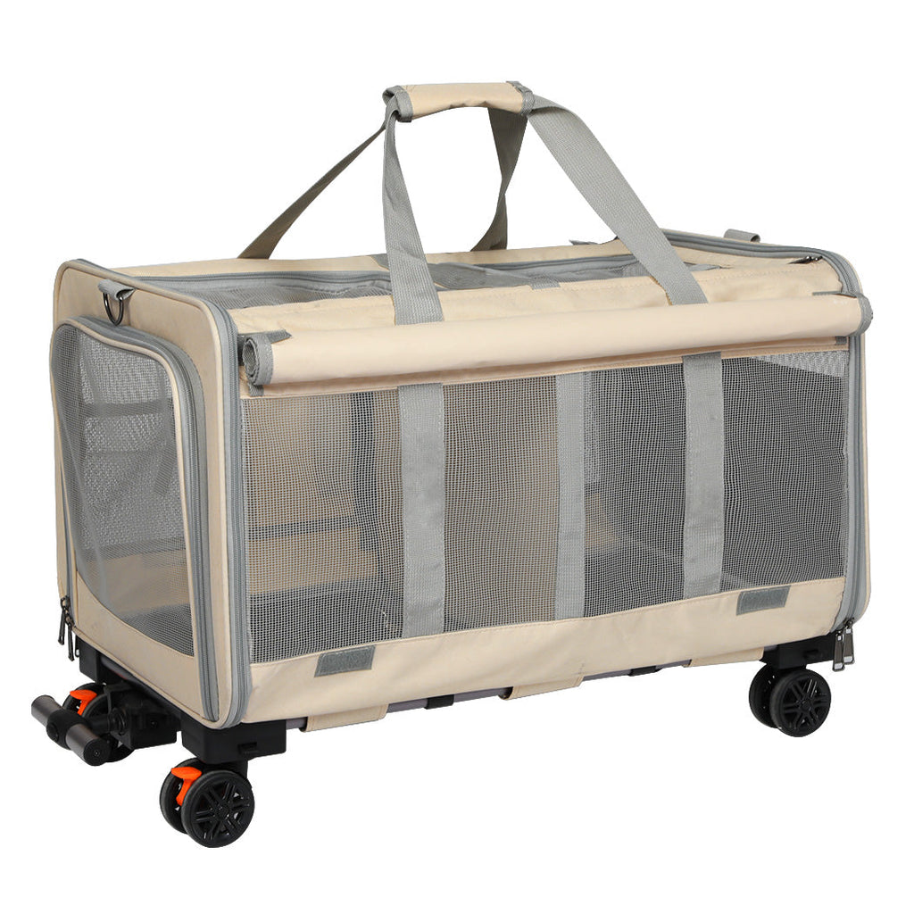NNEIDS Pawz Pet Carrier 4 Wheel Portable Rolling Foldable-0