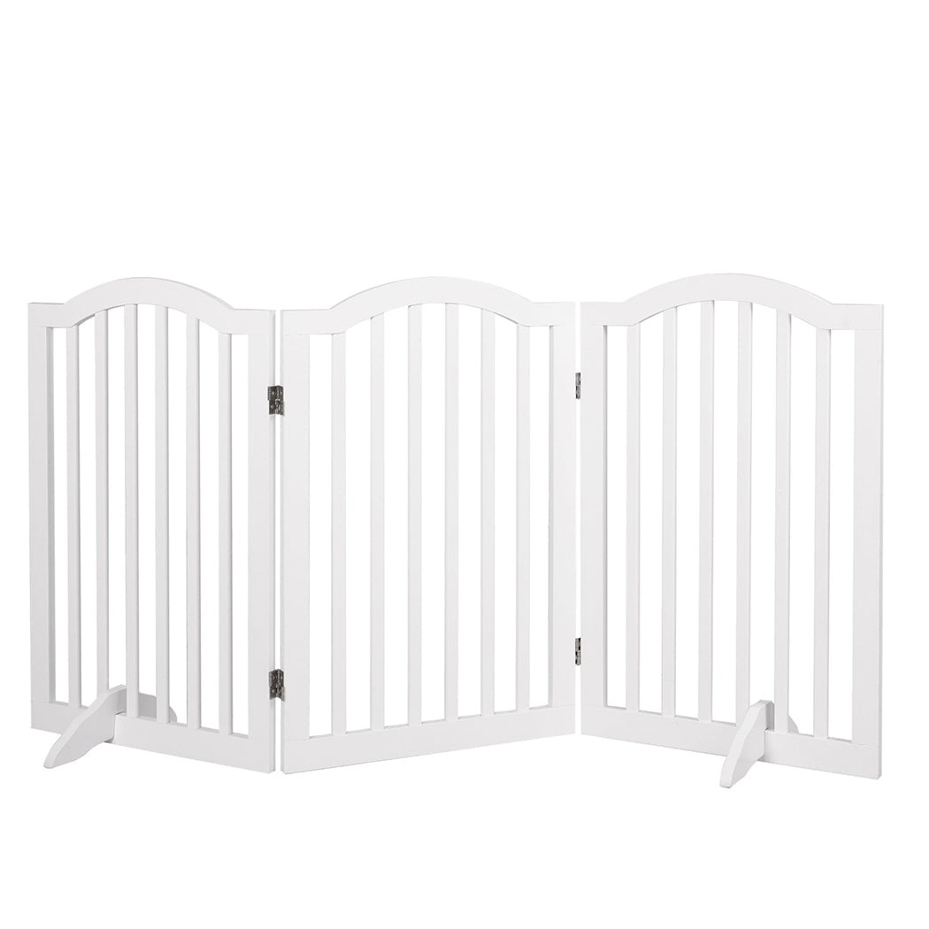 PaWz Wooden Pet Gate Dog Fence Safety White-0