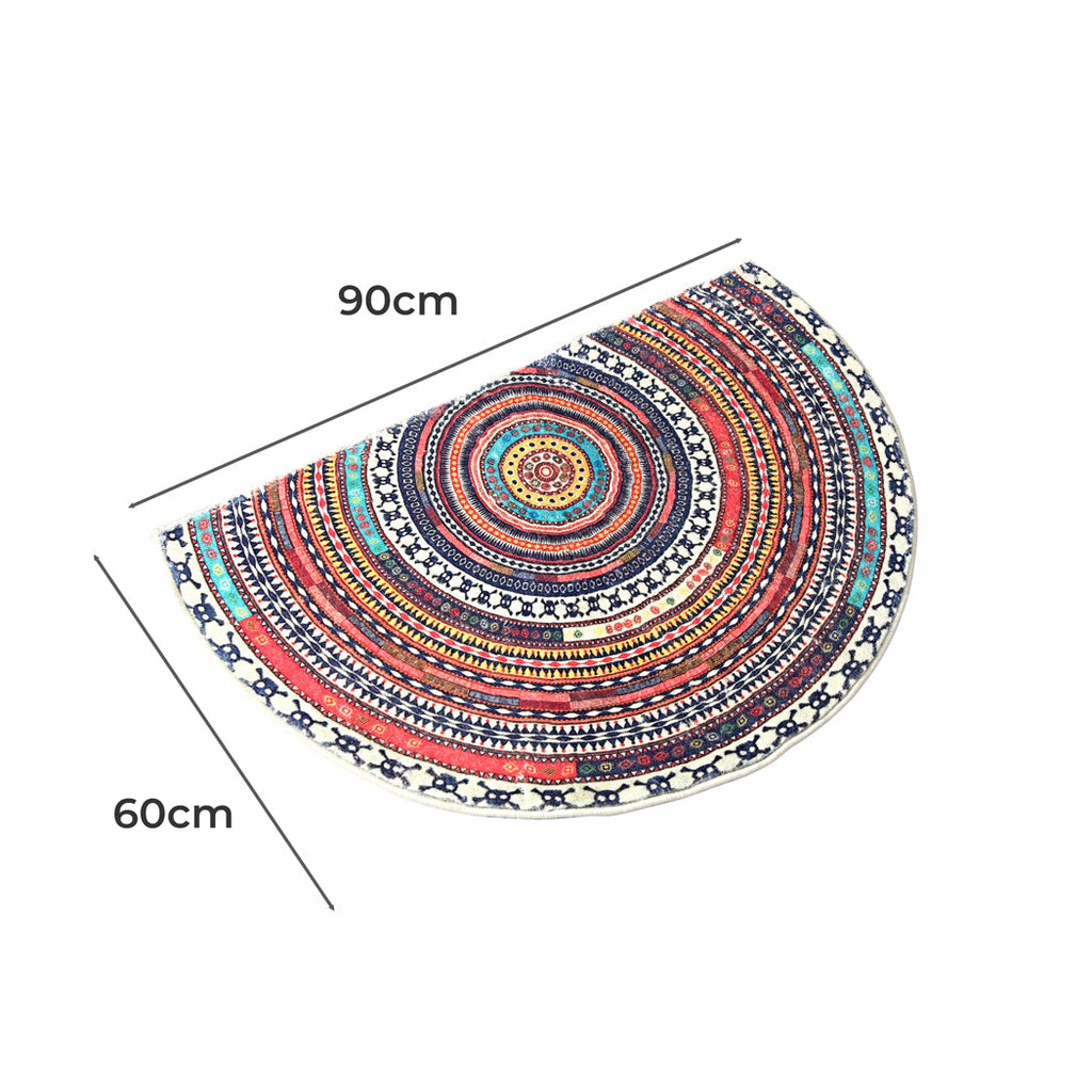 NNEIDS Marlow Door Mat Half Moon Semi-Circle Rug 60x90