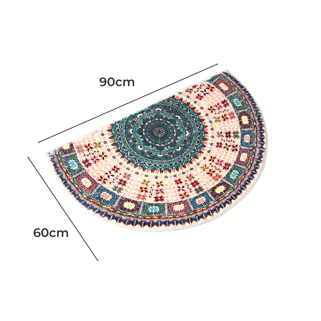 NNEIDS Marlow Door Mat Half Moon Semi-Circle Rug 60x90