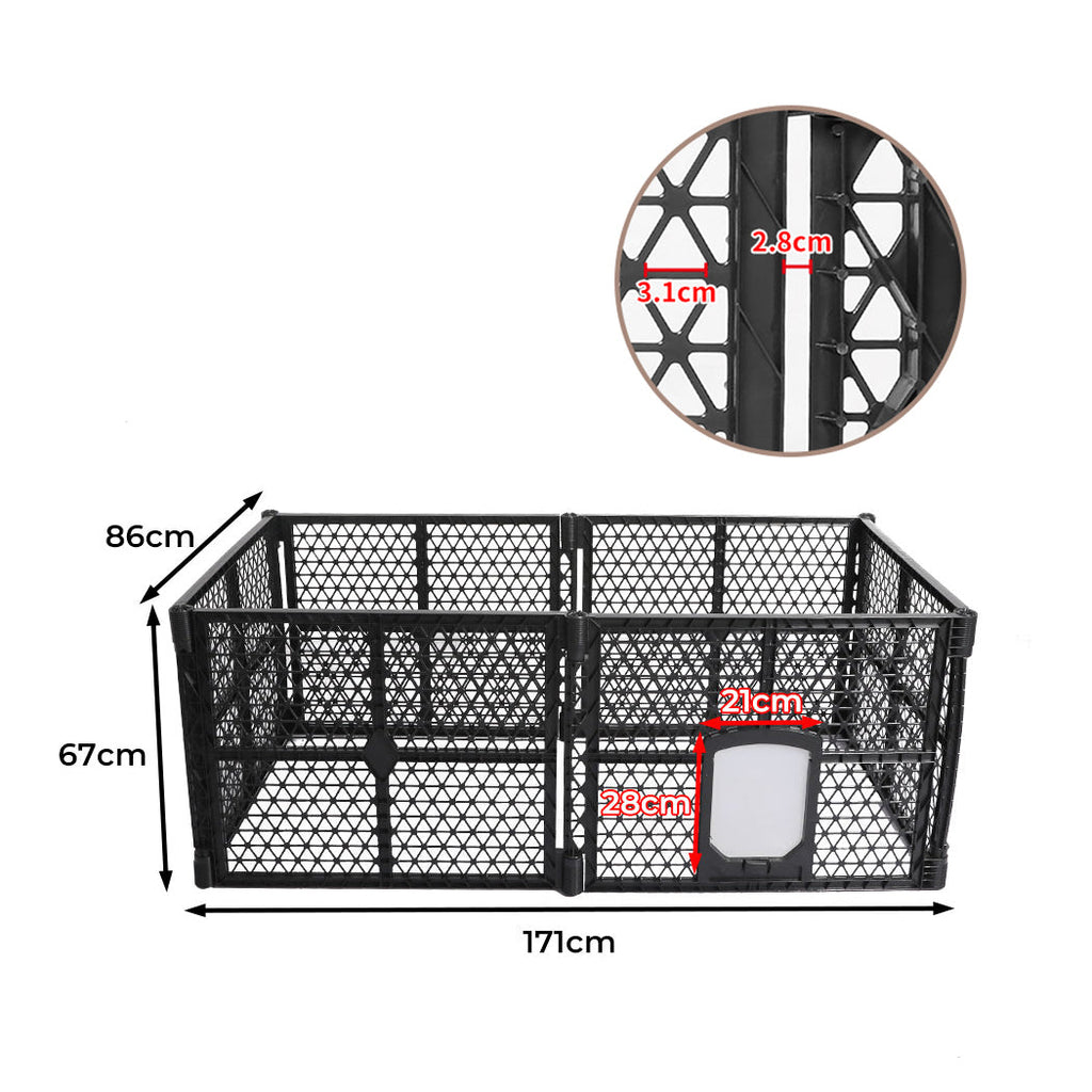 PaWz Pet Playpen Folding Dog Plastic M Medium-1