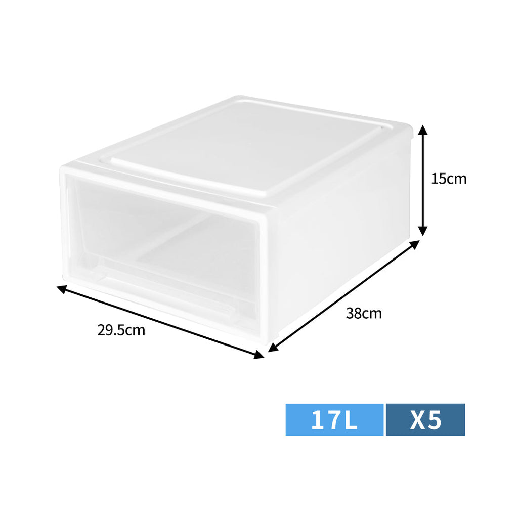 Large Storage Box Stackable Containers M 5PK Medium-1