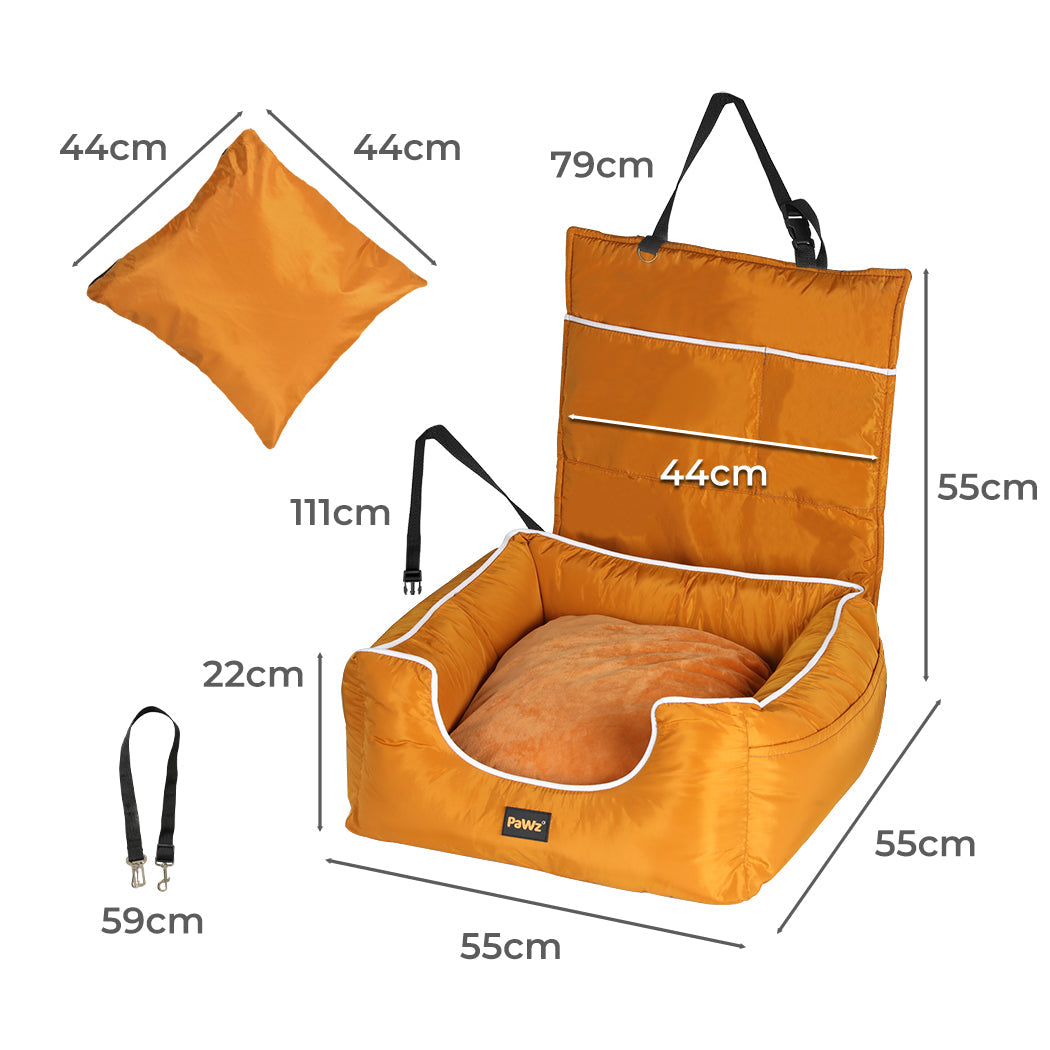 PaWz Pet Car Seat Travel Safety Carrier Orange-1