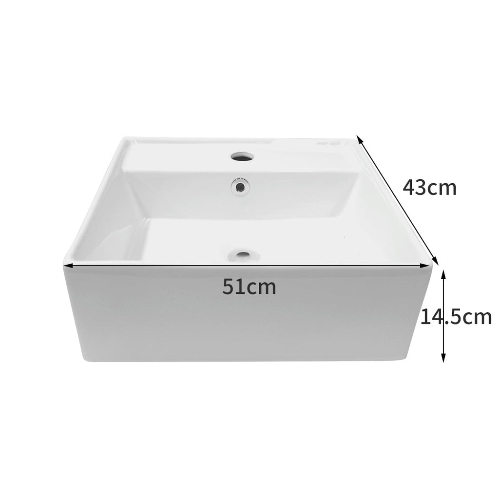 NNEIDS Ceramic Basin Bathroom Wash Counter