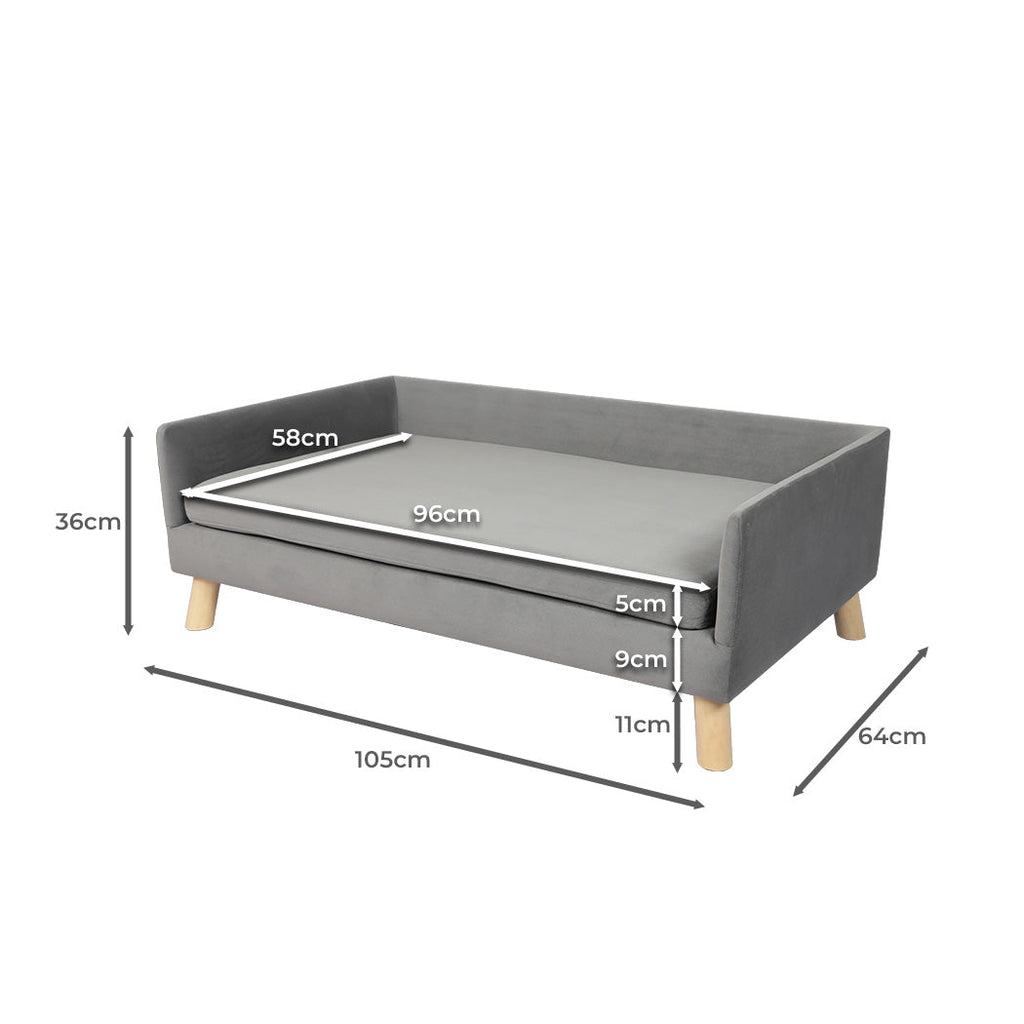 NNEIDS PaWz Pet Sofa Bed Dog Warm Soft Lounge Grey