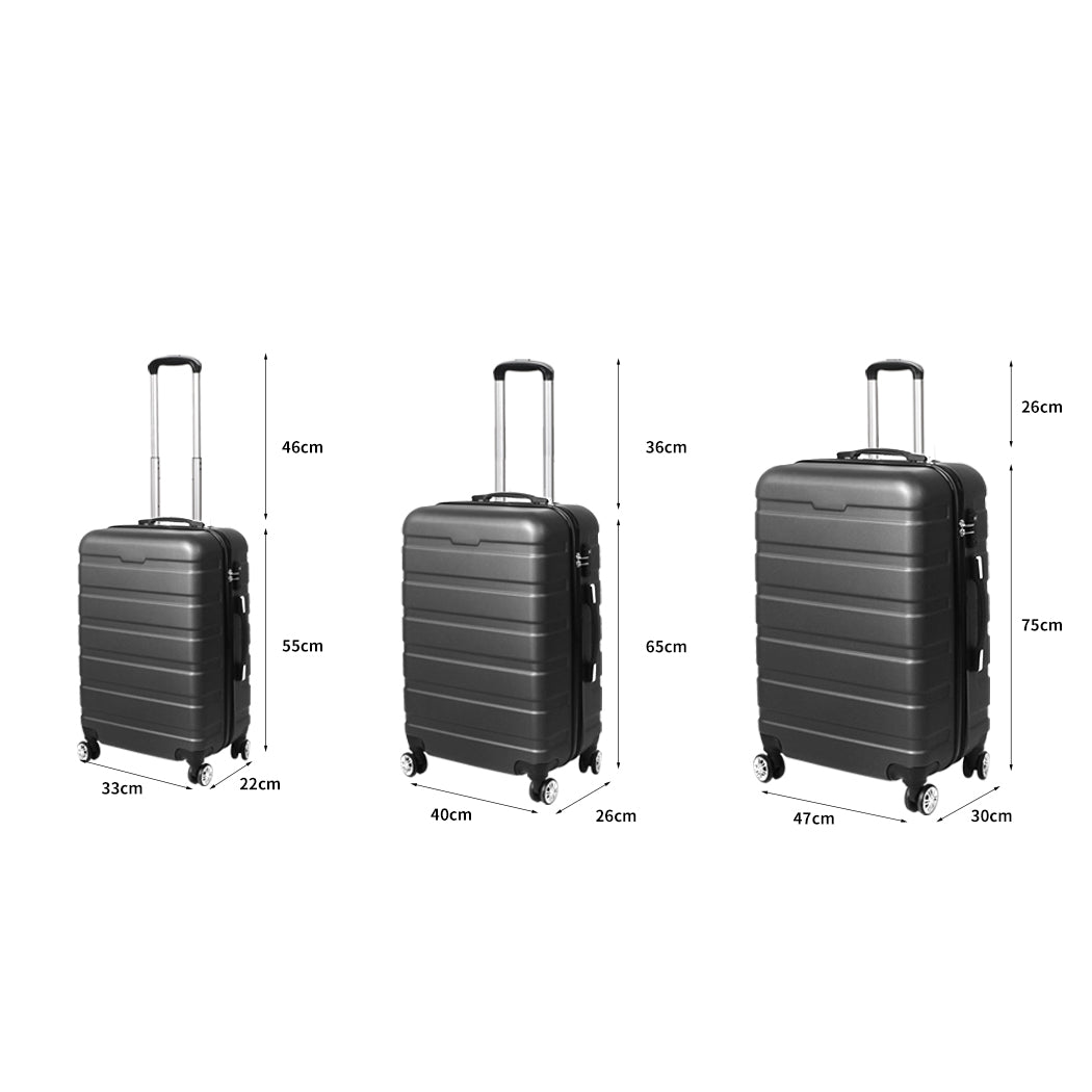 Slimbridge 3PC Luggage sets Suitcase Dark Grey-1