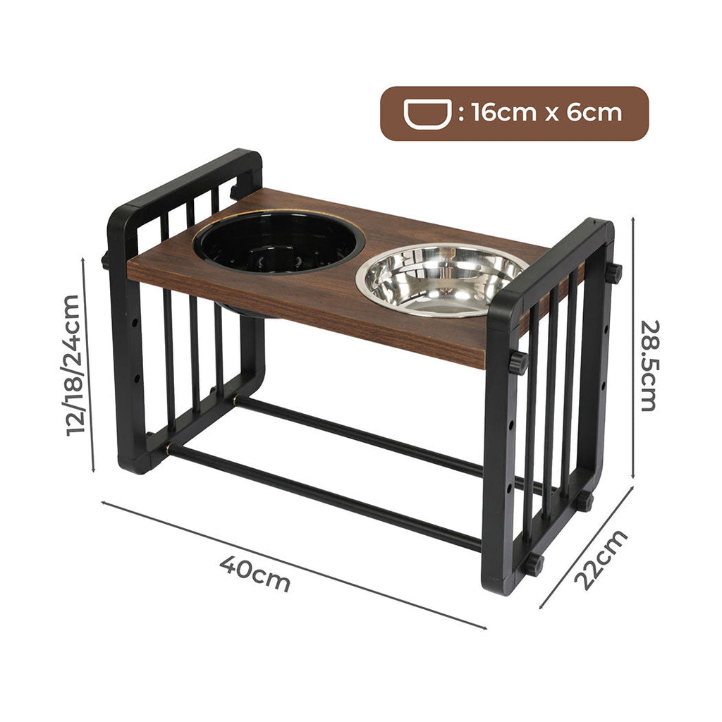 PaWz Adjustable Height Pet Feeder Elevated Medium-1