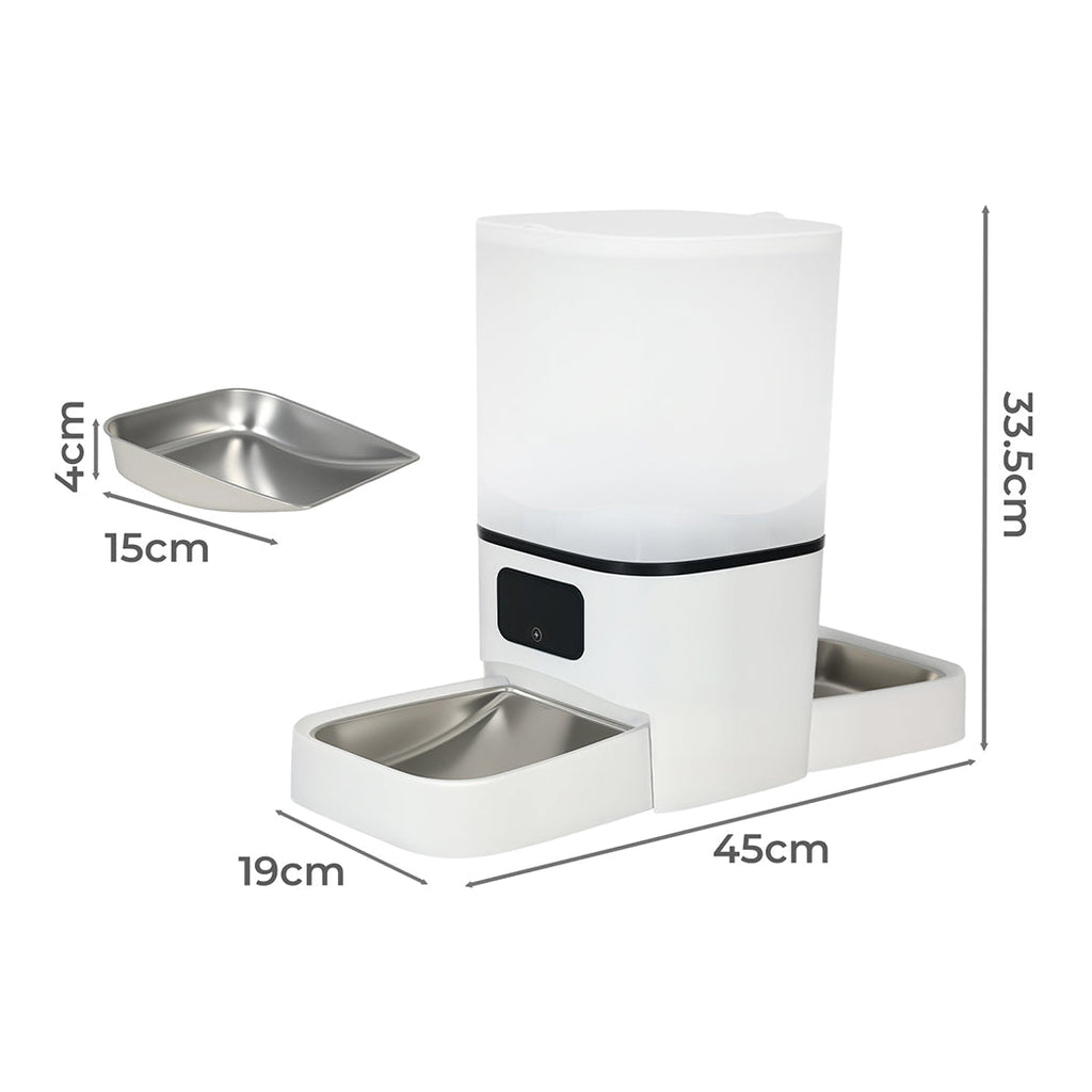 PaWz 6L Automatic Pet Feeder 2 Bowl Food Dispenser-1