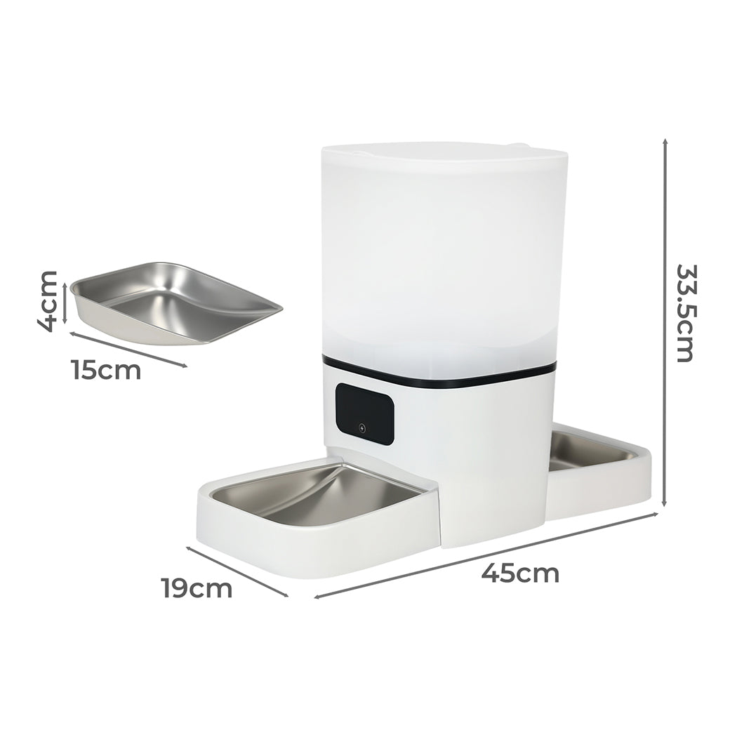 PaWz 6L Automatic Pet Feeder 2 Bowl Food Dispenser-1