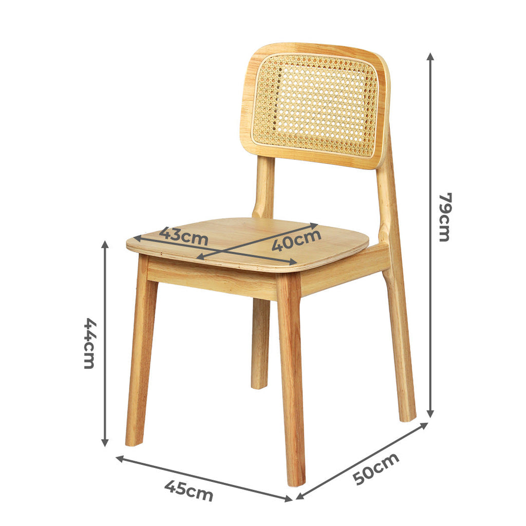 Levede 6x Rattan Dining Chair Wooden Kitchen Chair