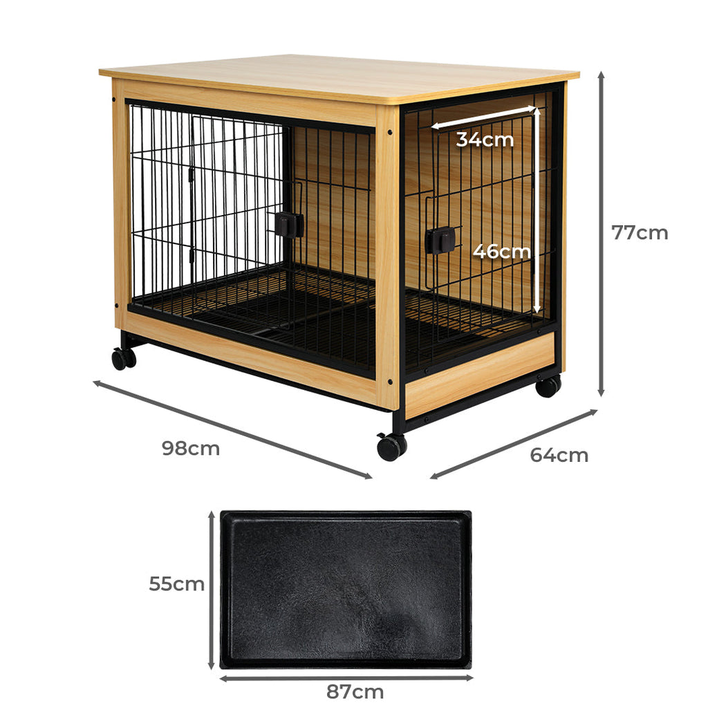 PaWz Wooden Wire Dog Kennel Side End XL X-Large-1