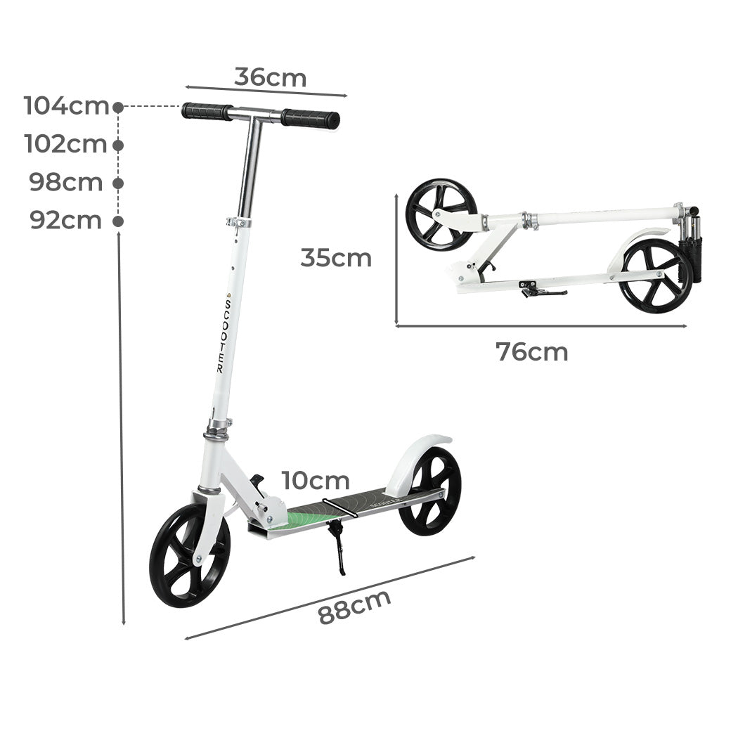 MONVELO Folding Scooter Dual Large Wheels White-1