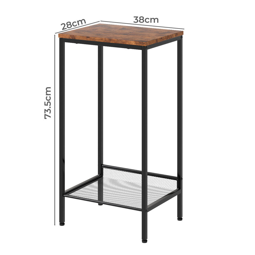 Levede Industrial Side Table 2-Tier Shelf End Table