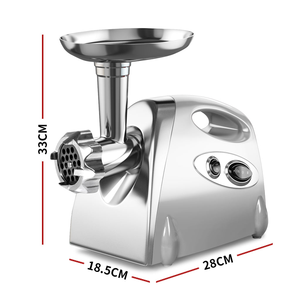 800W Electric Meat Grinder Mincer Sausage Silver-1