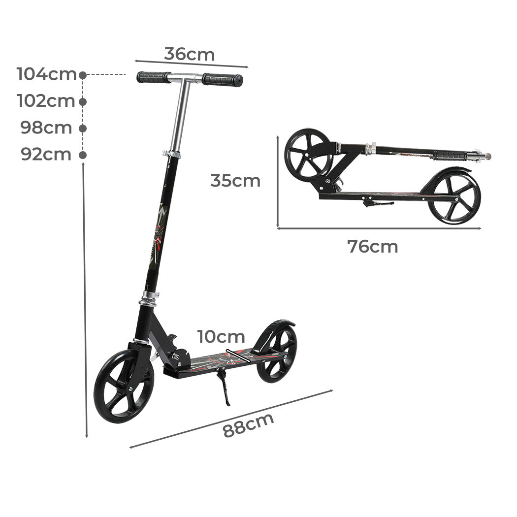 MONVELO Folding Scooter Dual Large Wheels Black-1